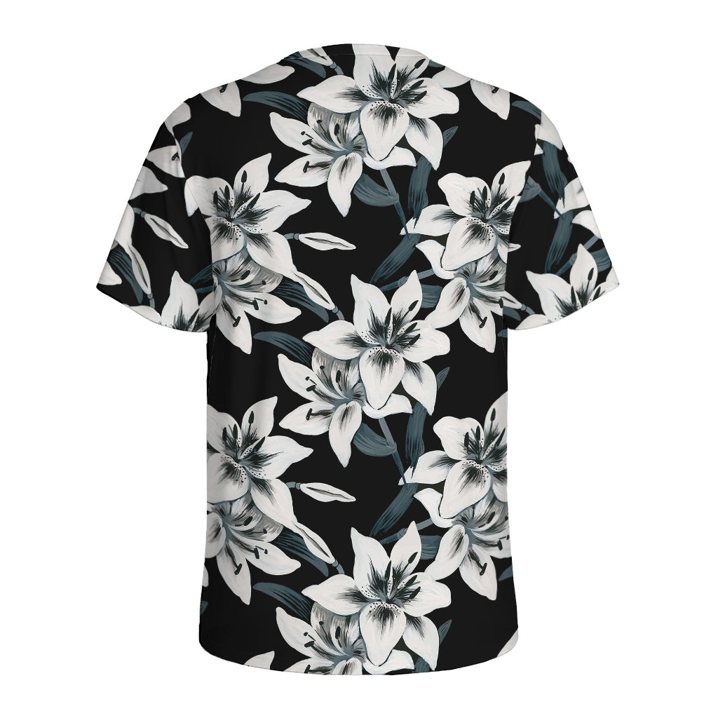 Lily Floral Pattern Print Men's Sports T-Shirt