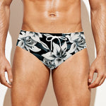 Lily Floral Pattern Print Men's Swim Briefs