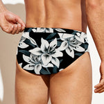 Lily Floral Pattern Print Men's Swim Briefs