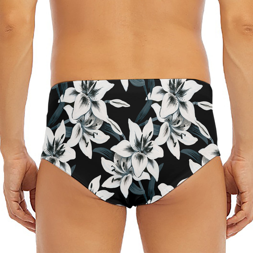 Lily Floral Pattern Print Men's Triangle Swim Briefs