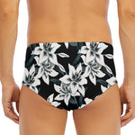 Lily Floral Pattern Print Men's Triangle Swim Briefs