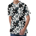 Lily Floral Pattern Print Men's Velvet T-Shirt