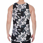 Lily Floral Pattern Print Men's Velvet Tank Top