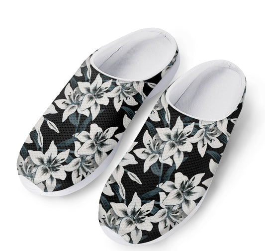 Lily Floral Pattern Print Mesh Casual Shoes