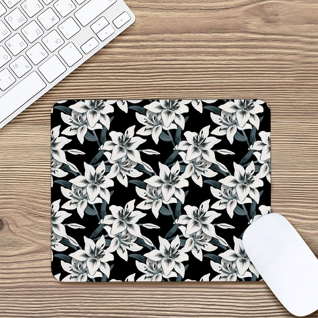 Lily Floral Pattern Print Mouse Pad
