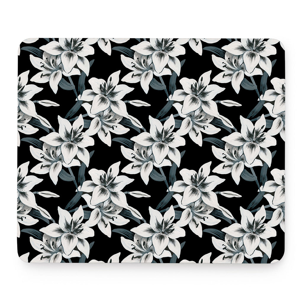 Lily Floral Pattern Print Mouse Pad