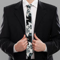 Lily Floral Pattern Print Necktie