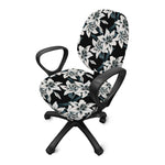 Lily Floral Pattern Print Office Chair Cover