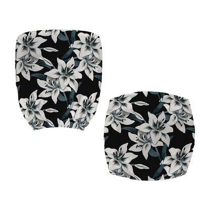 Lily Floral Pattern Print Office Chair Cover