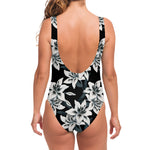 Lily Floral Pattern Print One Piece Swimsuit