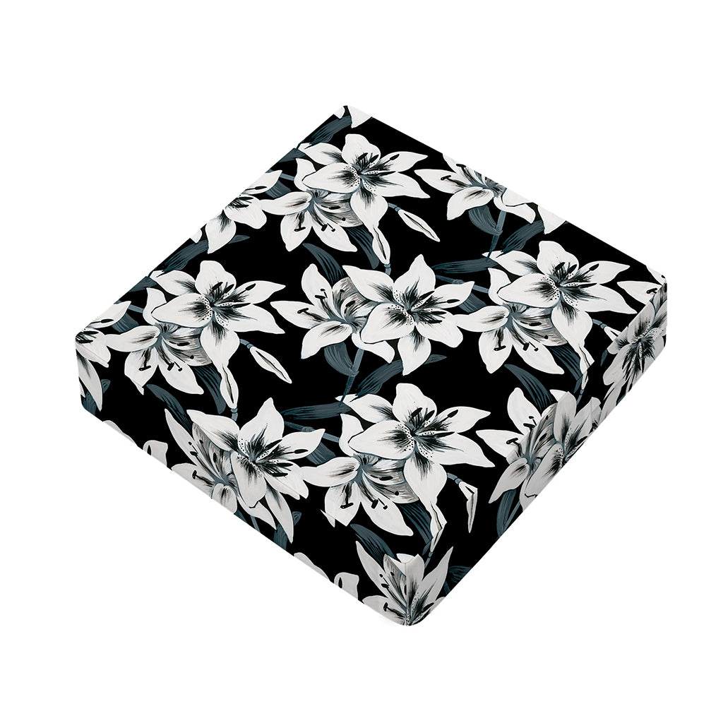 Lily Floral Pattern Print Outdoor Seat Cushion Cover