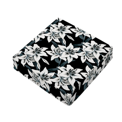 Lily Floral Pattern Print Outdoor Seat Cushion Cover