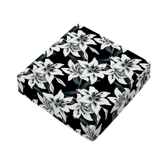 Lily Floral Pattern Print Outdoor Seat Cushion Cover