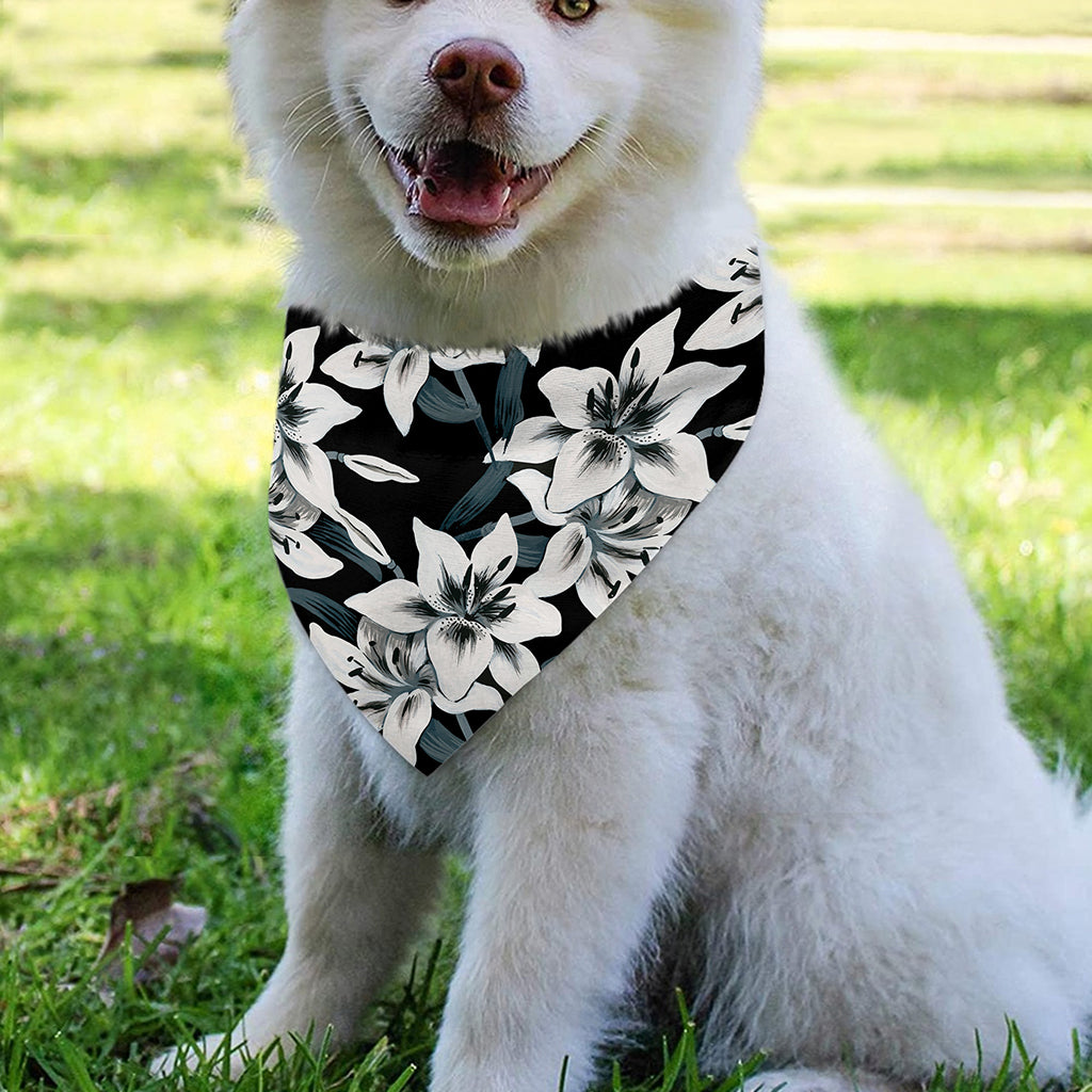 Lily Floral Pattern Print Over The Collar Dog Bandana