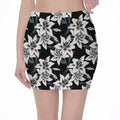 Lily Floral Pattern Print Pencil Mini Skirt