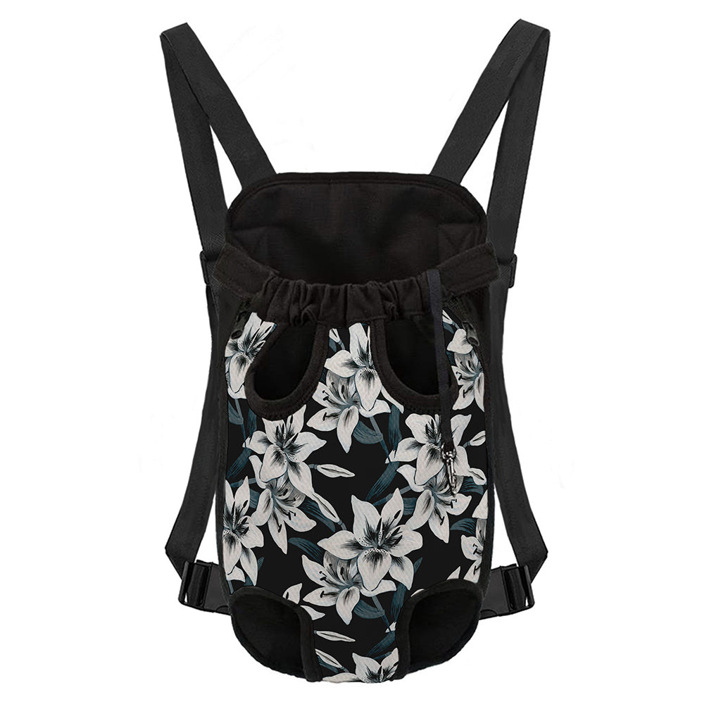 Lily Floral Pattern Print Pet Carrier Backpack