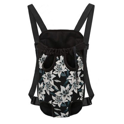 Lily Floral Pattern Print Pet Carrier Backpack