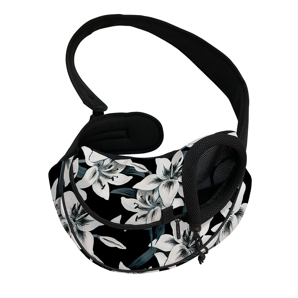 Lily Floral Pattern Print Pet Sling Carrier