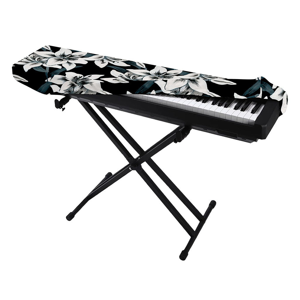 Lily Floral Pattern Print Piano Keyboard Cover