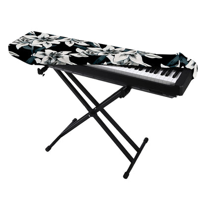 Lily Floral Pattern Print Piano Keyboard Cover
