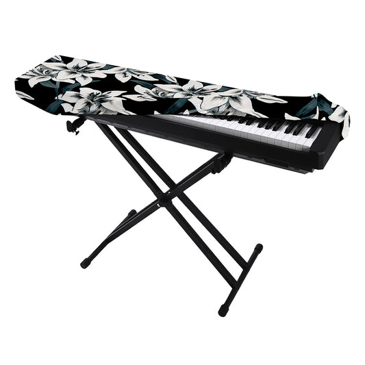 Lily Floral Pattern Print Piano Keyboard Cover