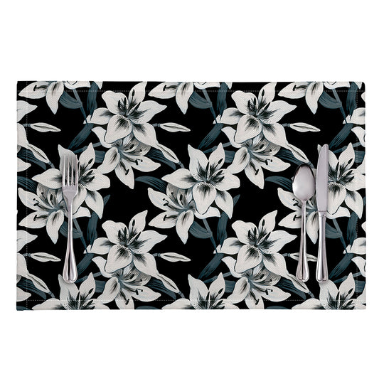 Lily Floral Pattern Print Placemat