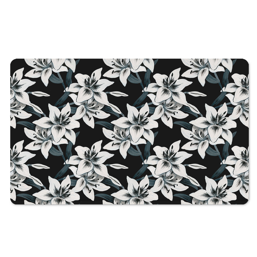 Lily Floral Pattern Print Polyester Doormat