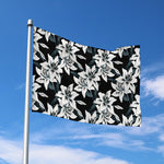 Lily Floral Pattern Print Polyester Flag