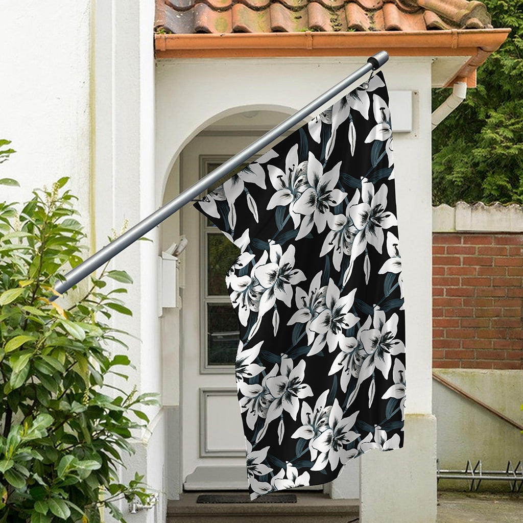 Lily Floral Pattern Print Polyester Flag