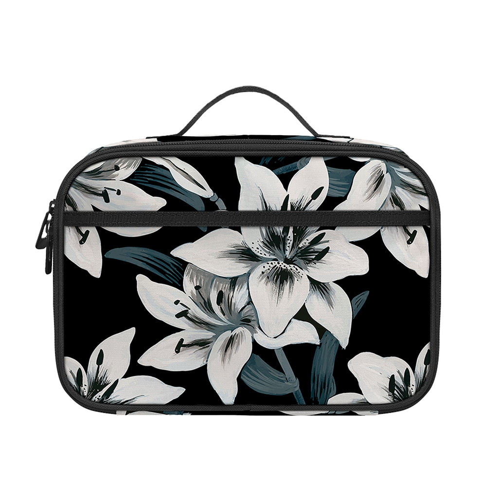 Lily Floral Pattern Print Portable Lunch Bag