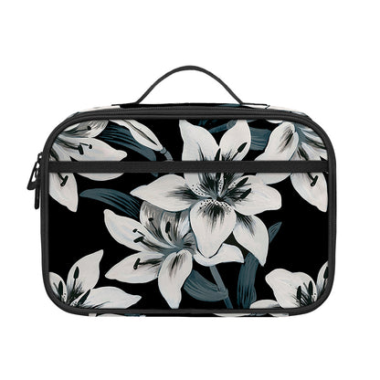 Lily Floral Pattern Print Portable Lunch Bag