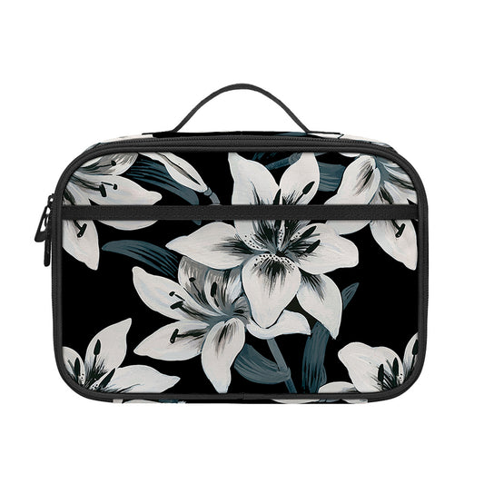 Lily Floral Pattern Print Portable Lunch Bag