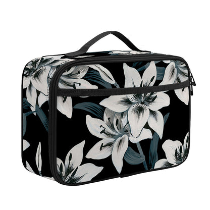 Lily Floral Pattern Print Portable Lunch Bag