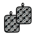 Lily Floral Pattern Print Pot Holders