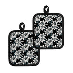 Lily Floral Pattern Print Pot Holders