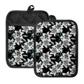 Lily Floral Pattern Print Pot Holders With Pocket