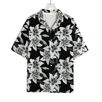 Lily Floral Pattern Print Rayon Hawaiian Shirt