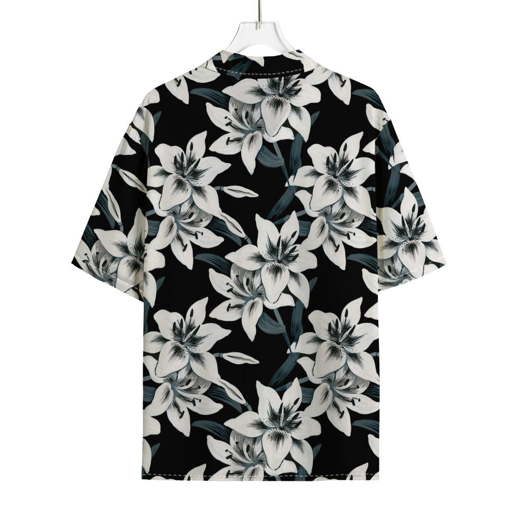 Lily Floral Pattern Print Rayon Hawaiian Shirt