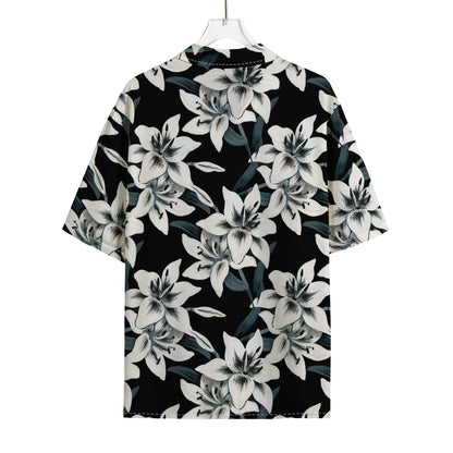 Lily Floral Pattern Print Rayon Hawaiian Shirt