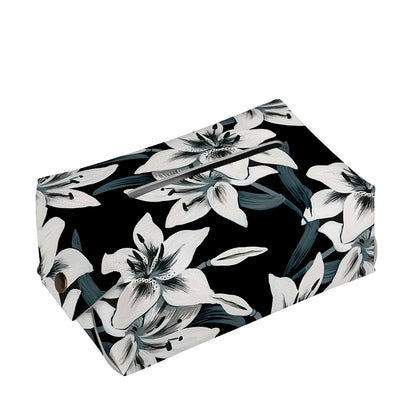 Lily Floral Pattern Print Rectangle Tissue Box Cover