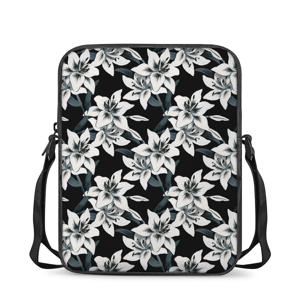 Lily Floral Pattern Print Rectangular Crossbody Bag
