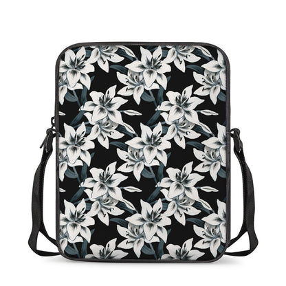 Lily Floral Pattern Print Rectangular Crossbody Bag