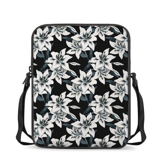 Lily Floral Pattern Print Rectangular Crossbody Bag