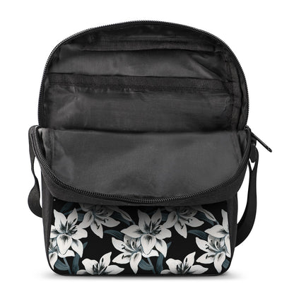 Lily Floral Pattern Print Rectangular Crossbody Bag