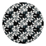 Lily Floral Pattern Print Round Blanket