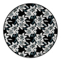 Lily Floral Pattern Print Round Floor Mat
