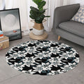 Lily Floral Pattern Print Round Rug
