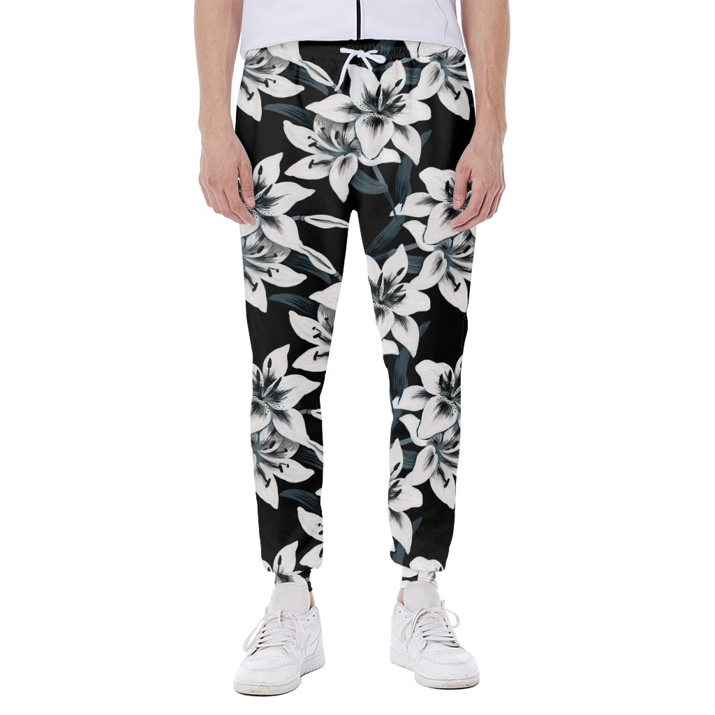 Lily Floral Pattern Print Scuba Joggers