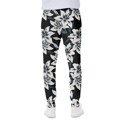 Lily Floral Pattern Print Scuba Joggers
