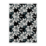 Lily Floral Pattern Print Sherpa Blanket